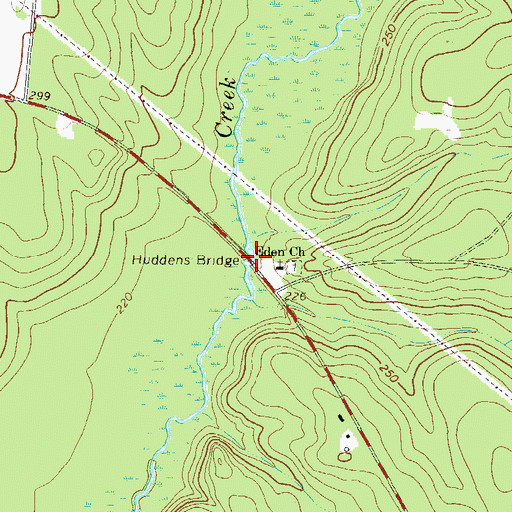 Topographic Map of Huddens Bridge, GA
