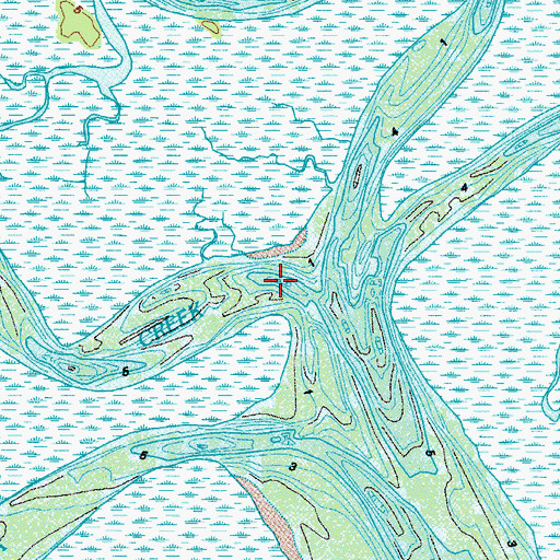 Topographic Map of Hudson Creek, GA