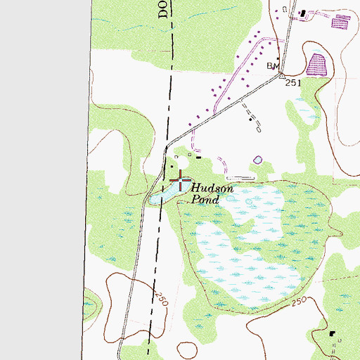 Topographic Map of Hudson Pond, GA