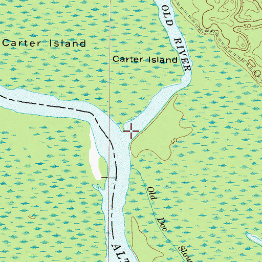 Topographic Map of Hughes Old River, GA