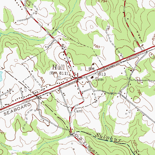 Topographic Map of Hull, GA