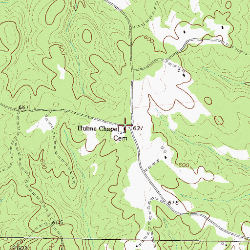 Topographic Map of Hulme Chapel, GA
