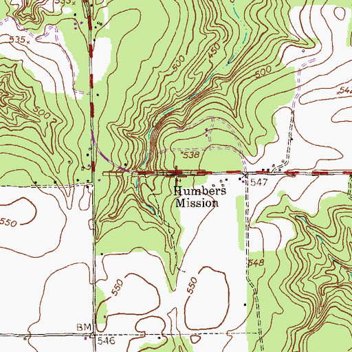 Topographic Map of Humbers Mission, GA