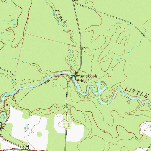 Topographic Map of Humpback Bridge, GA