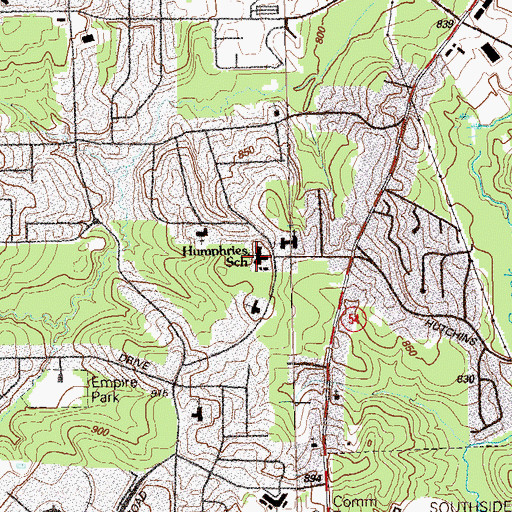 Topographic Map of Humphries Elementary School, GA