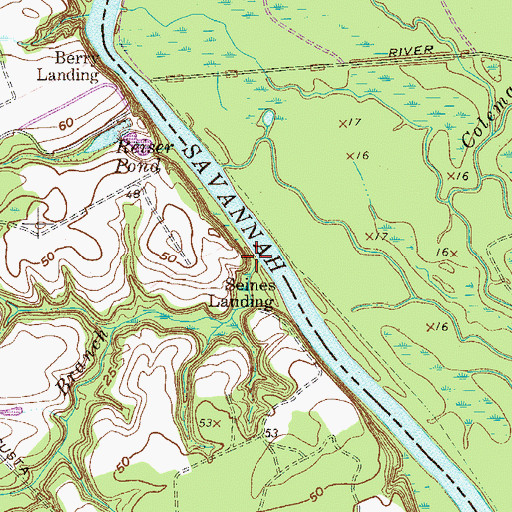 Topographic Map of Hungleiter Branch, GA