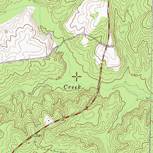 Topographic Map of Hunnon Branch, GA