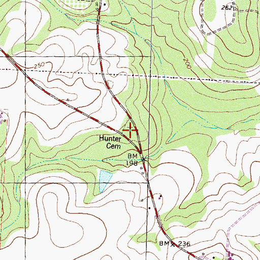 Topographic Map of Hunter Cemetery, GA