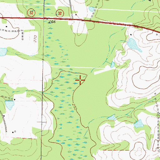Topographic Map of Hunters Creek, GA
