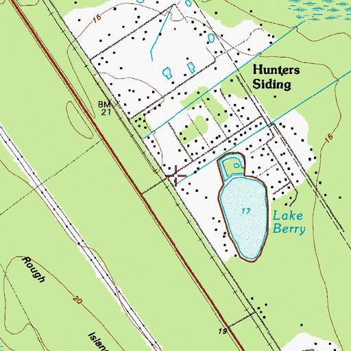 Topographic Map of Hunters Siding, GA