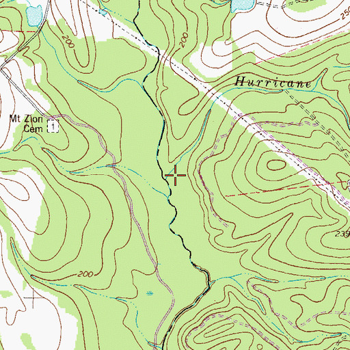 Topographic Map of Hurricane Branch, GA