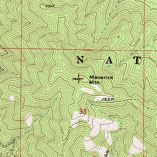 Topographic Map of Maverick Mountain, AZ