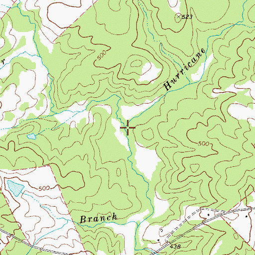 Topographic Map of Hurricane Branch, GA
