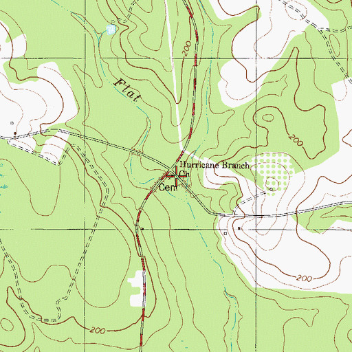 Topographic Map of Hurricane Branch Church, GA