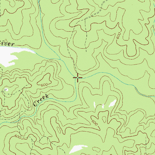 Topographic Map of Hurricane Creek, GA