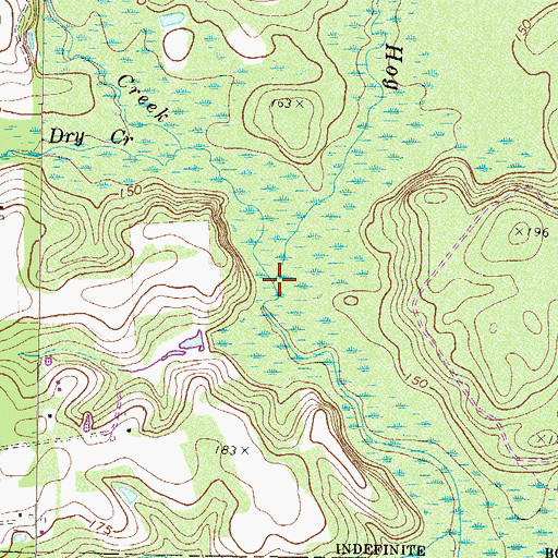 Topographic Map of Hurricane Creek, GA