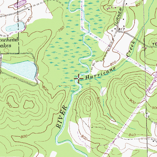 Topographic Map of Hurricane Creek, GA