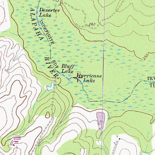 Topographic Map of Hurricane Lake, GA