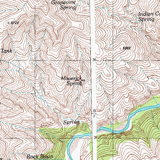 Topographic Map of Maverick Spring, AZ