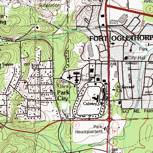 Topographic Map of Cornerstone Medical Center, GA