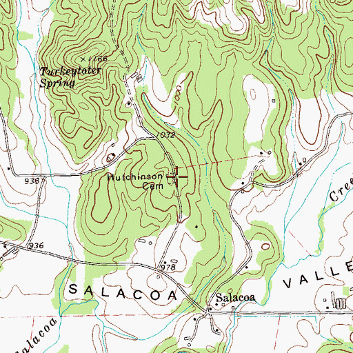 Topographic Map of Hutcherson Cemetery, GA