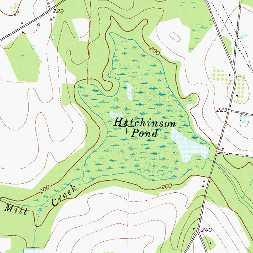 Topographic Map of Hutchinson Pond, GA