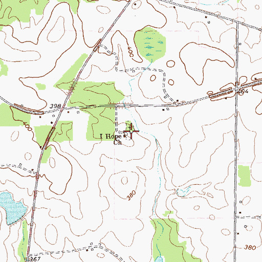 Topographic Map of I Hope Church, GA
