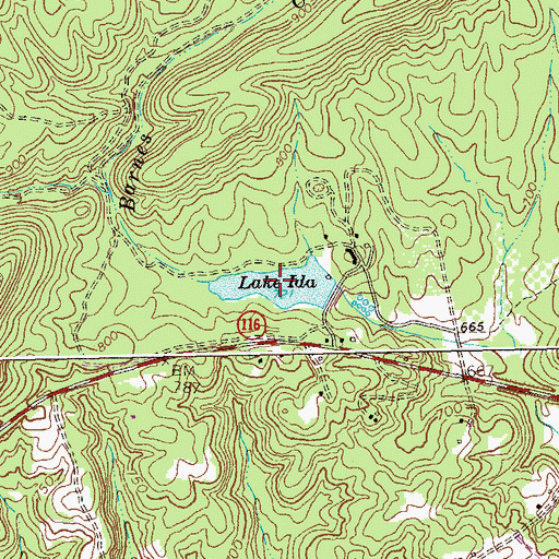 Topographic Map of Lake Ida, GA