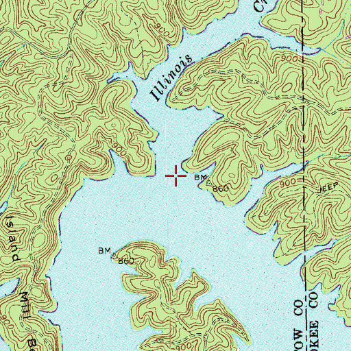 Topographic Map of Illinois Creek, GA