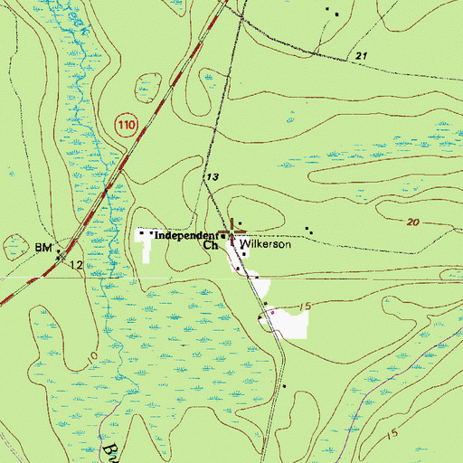 Topographic Map of Independent Church, GA