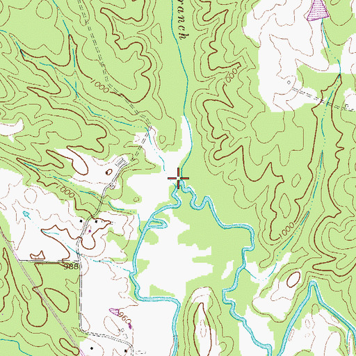 Topographic Map of Indian Creek, GA