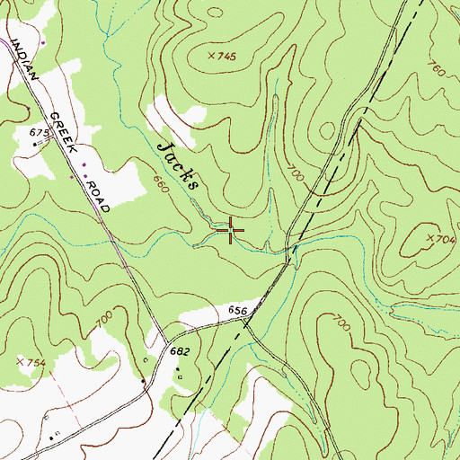Topographic Map of Indian Creek, GA