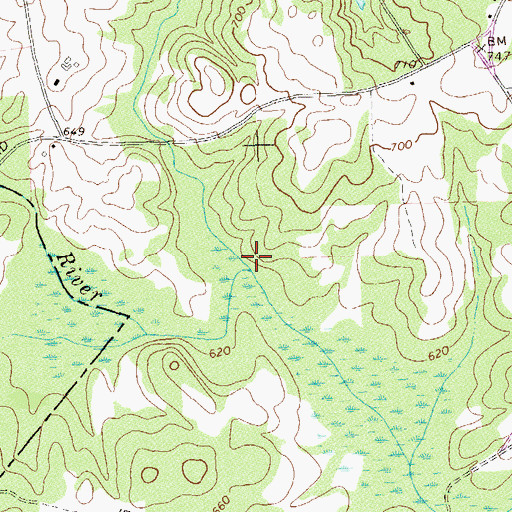 Topographic Map of Indian Creek, GA
