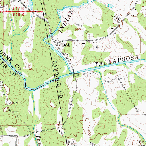 Topographic Map of Indian Creek, GA