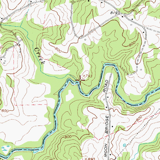 Topographic Map of Indian Creek, GA