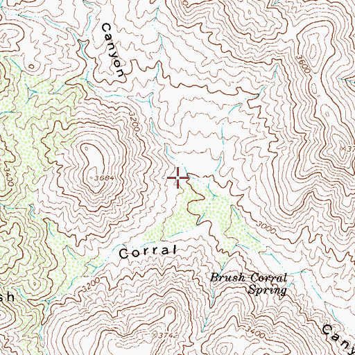 Topographic Map of Maverick Spring Canyon, AZ