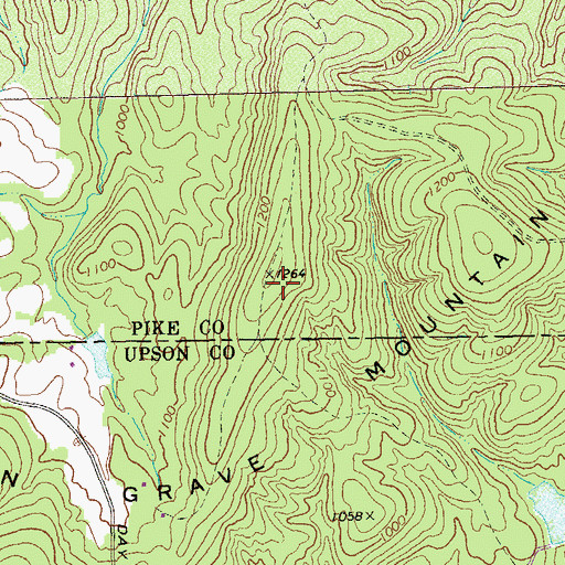 Topographic Map of Indian Grave Mountain, GA