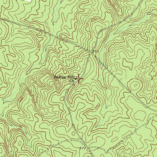 Topographic Map of Indian Hill Church, GA