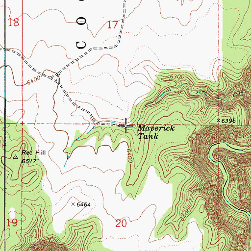 Topographic Map of Maverick Tank, AZ