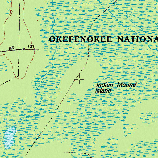 Topographic Map of Indian Mound Island, GA