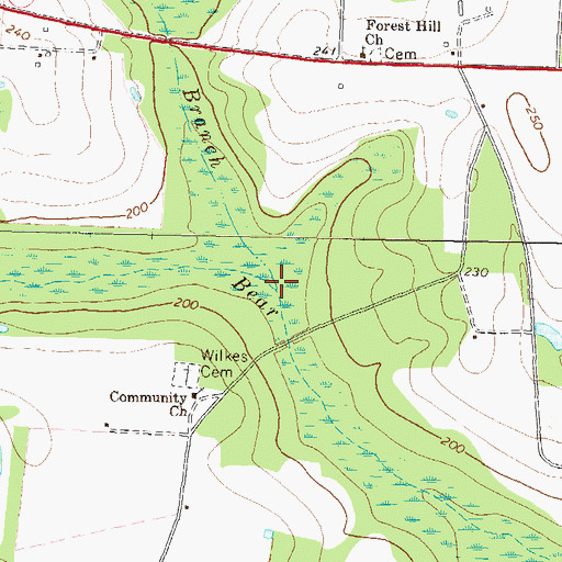 Topographic Map of Indian Trail Branch, GA