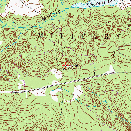 Topographic Map of Inglett Cemetery, GA