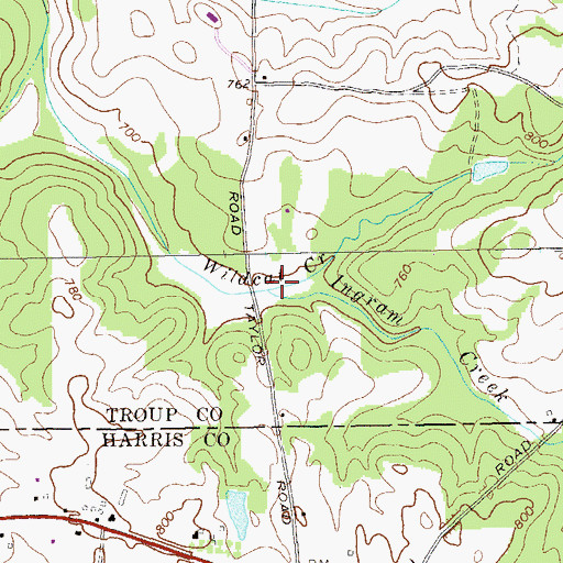 Topographic Map of Ingram Creek, GA
