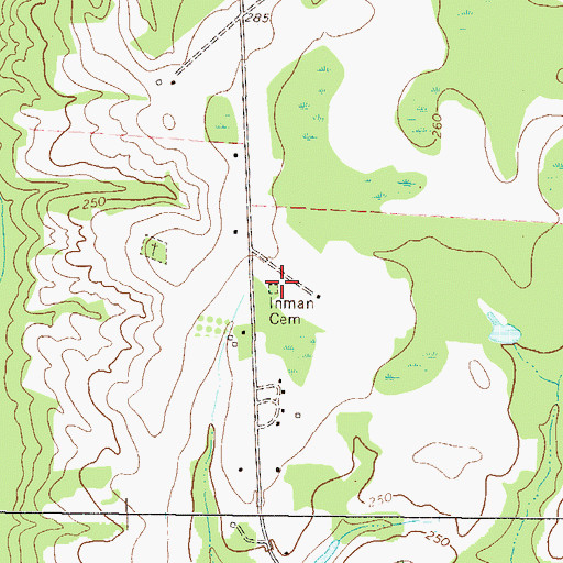 Topographic Map of Inman Cemetery, GA