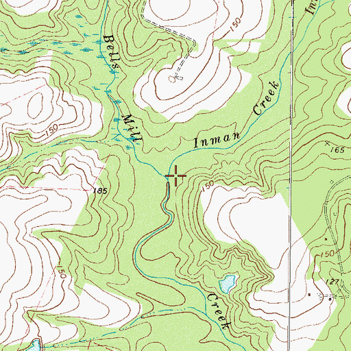 Topographic Map of Inman Creek, GA