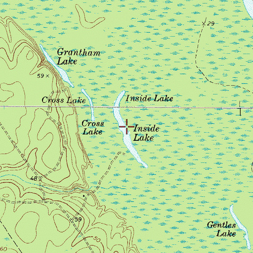 Topographic Map of Inside Lake, GA
