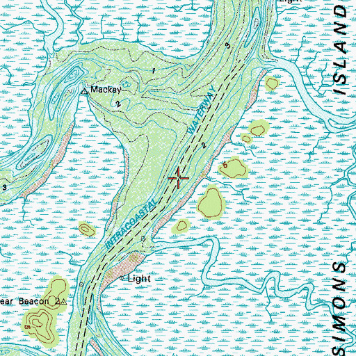 Topographic Map of Intracoastal Waterway, GA