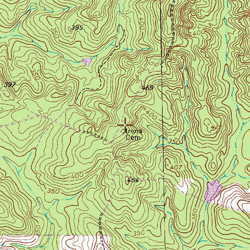 Topographic Map of Irena Methodist Church Cemetery, GA