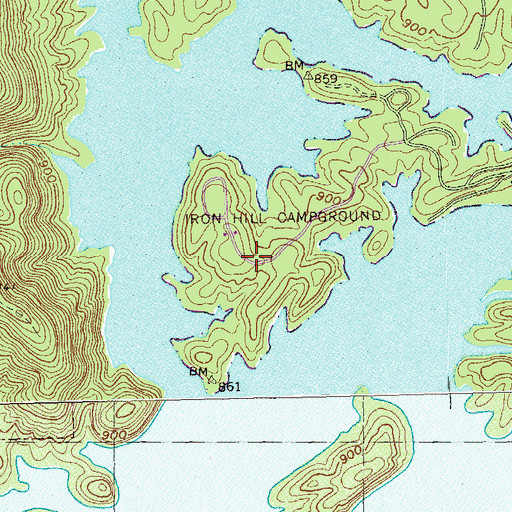 Topographic Map of Iron Hill Campground, GA