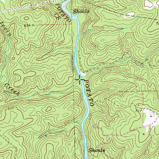 Topographic Map of Irvin Creek, GA